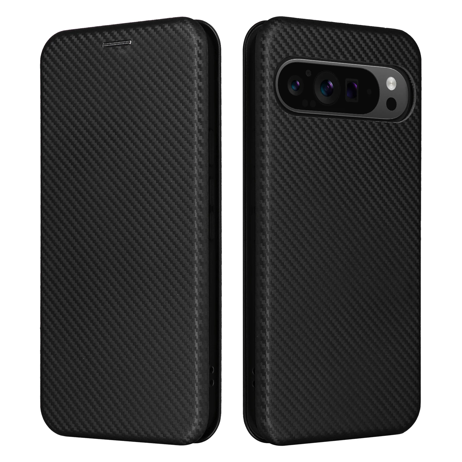 Flip carbon fibre Magnetic Skin Leather Cover For Google Pixel 9 8 8a 7 7a 6 Pro 6a 5 5a 4a 4 4G 5G XL Card Slot Shockproof Case