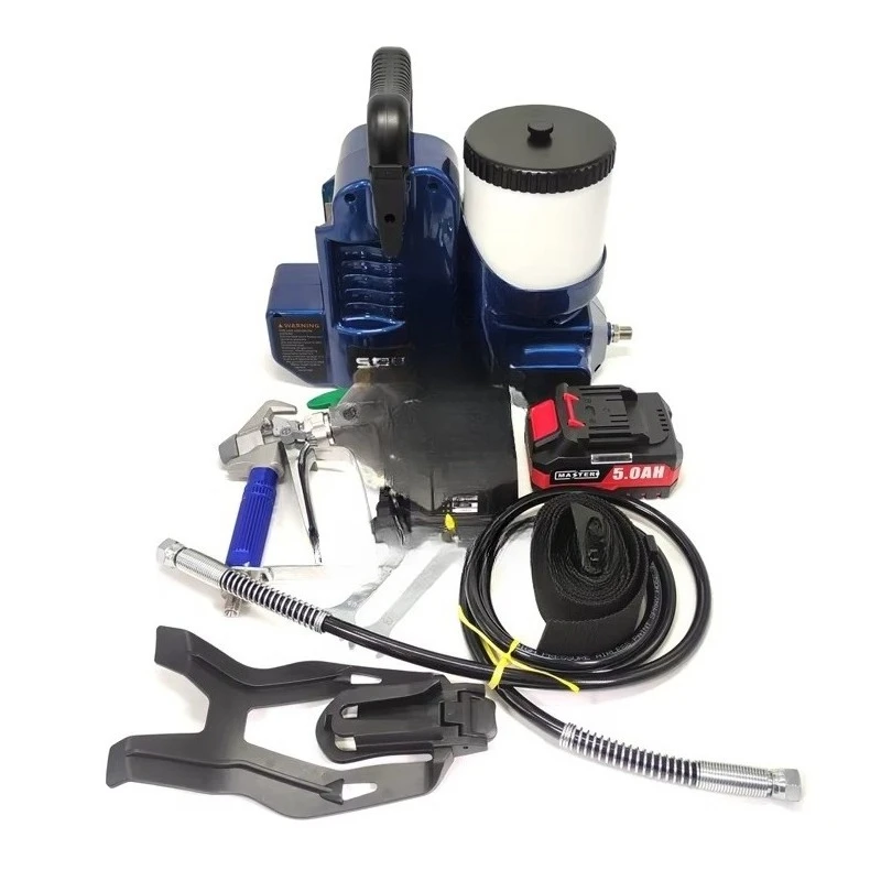 يتم استخدام آلة الرش بدون هواء مع بطارية الليثيوم لرش الطلاءات المعمارية المائية (الزيتية). #6