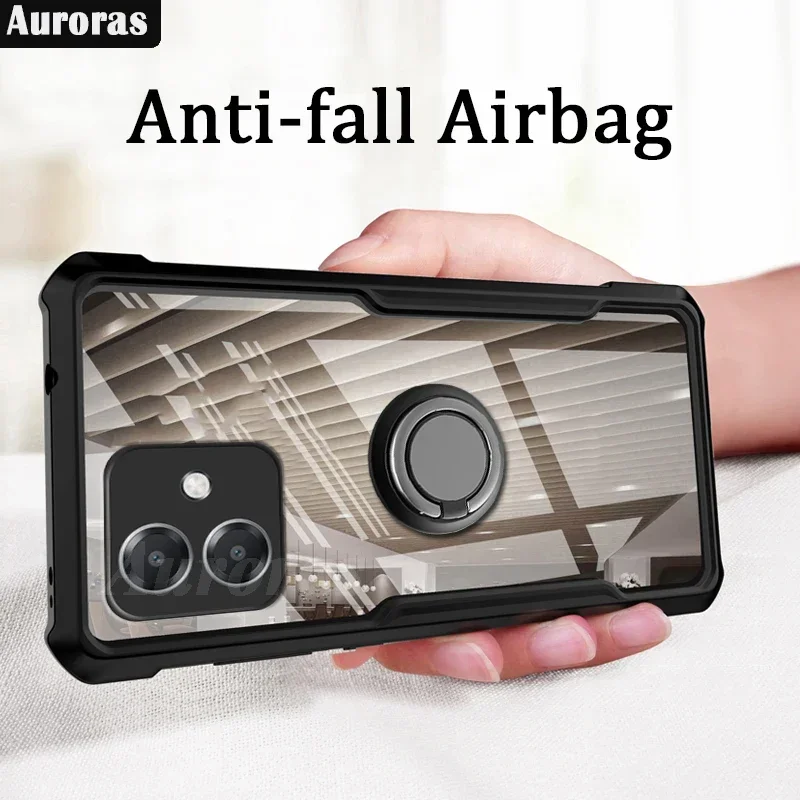 

Skinlee Clear Case For OPPO A40 A60 A80 4G/5G With Ring Transparent Airbag Shockproof Shell For OPPO A3X 4G/5G Hard Cover