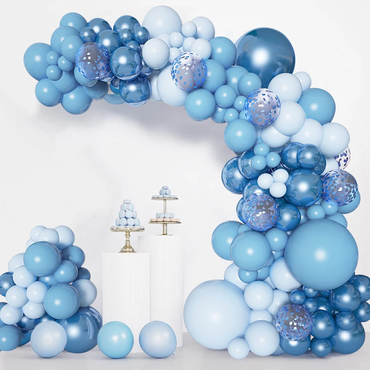 Blue Balloon Garland Arch Kit Baby Shower Boy Kids Birthday Ballon 1st One Year Birthday Wedding Party Decoration Latex Baloon