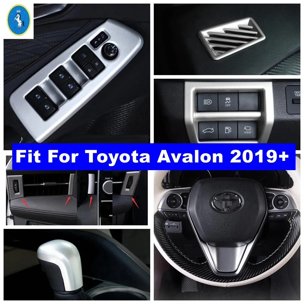 

Matte For Toyota Avalon 2019 - 2023 Air AC Gear Head Knob Glass Lift Button Lights Control Panel Cover Trim Interior Accessories