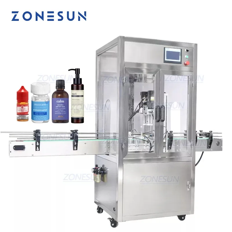 ZONESUN ZS-XG440DC Tappatrice automatica per avvitamento del tappo della bottiglia dello spruzzatore contagocce per la produzione