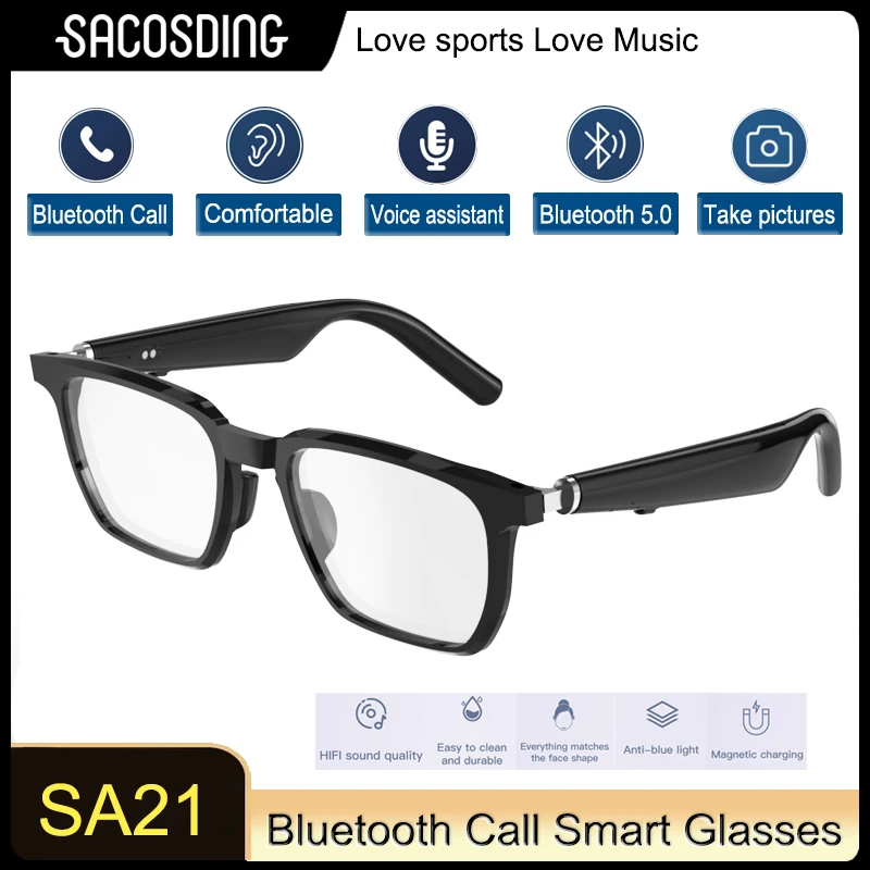 Lunettes de soleil intelligentes sans fil avec Bluetooth 2023, lunettes de musique intelligentes, anti-lumière bleue, sauna HD, appel téléphonique, lunettes de soleil polarisées, nouvelle mode, 5.0