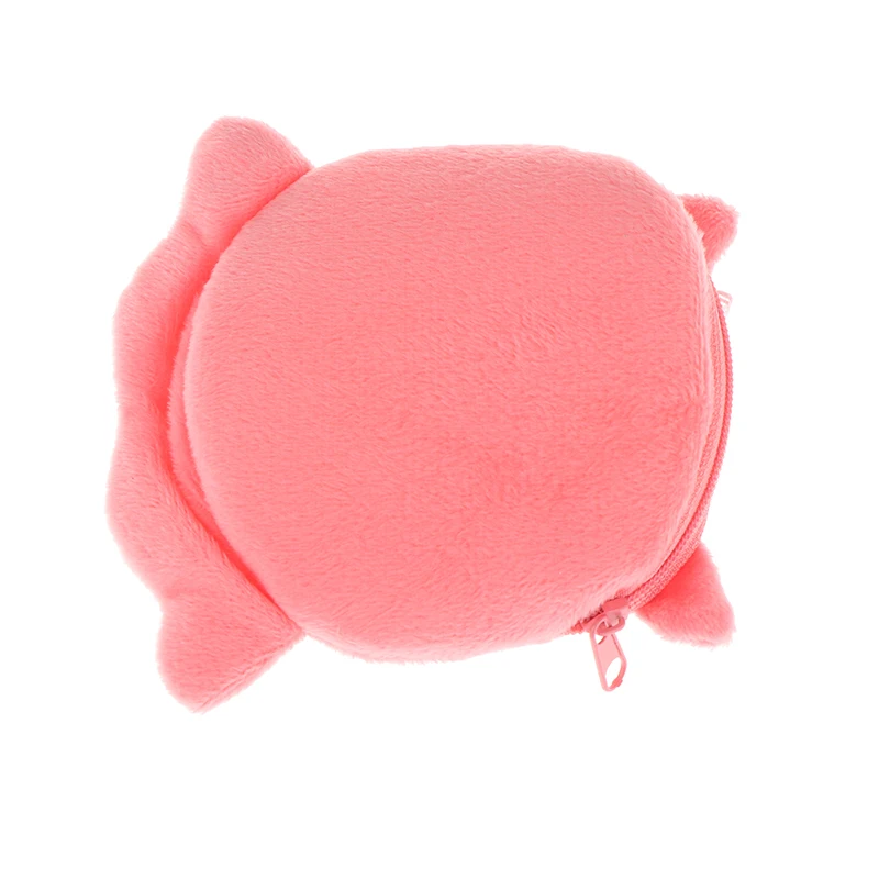 Portamonete da donna in peluche rosa con squalo portamonete carino con cerniera portamonete tridimensionale in peluche portamonete per cuffie