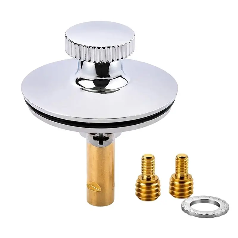 B23B Universal Tub Drain Replacement, Electroplated Copper Zinc Alloy, Toe-Touch Lift And Turn Drain Plug, Bathtub Drain Stopper