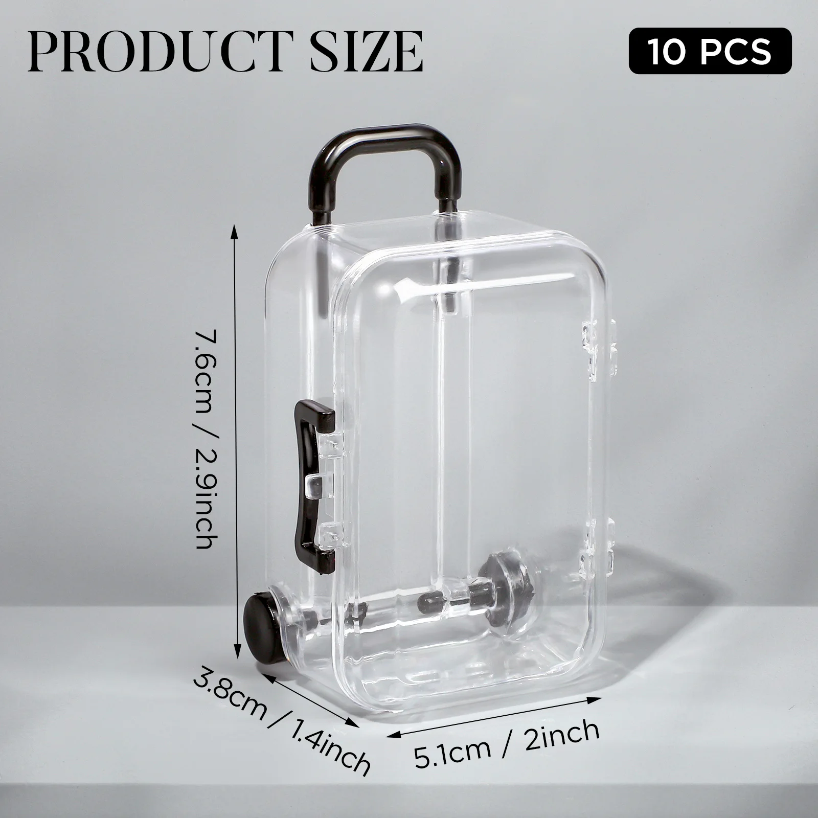 1pc Mini Luggage Storage Box Jewelry Organizer Cute Clear Suitcase Candy Box Creative Wedding Candy Case Small Trolley Case