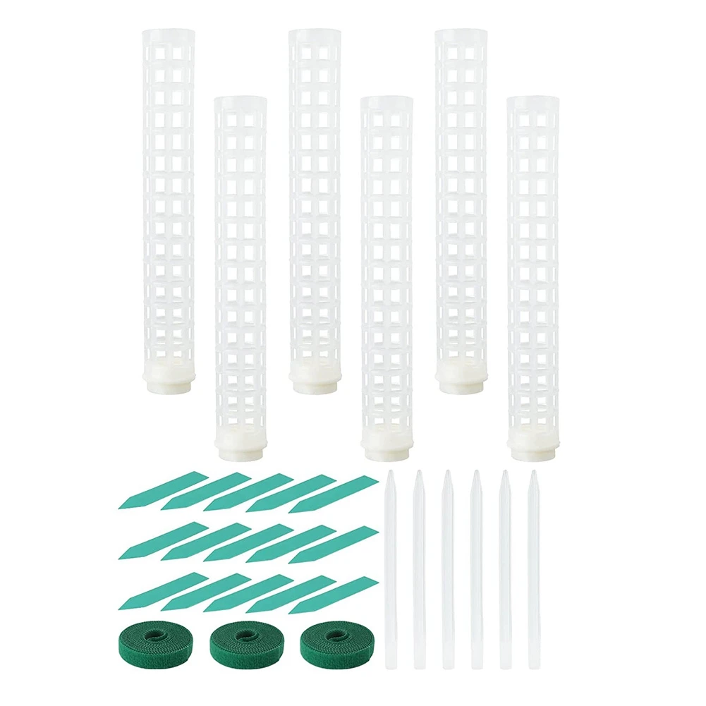 AC76-6Pcs Plastic Moss Pole 15 Inch Moss Mesh Pole Small Moss Pole Transparent Moss Mesh Pole For Plants Monstera Potted Plants