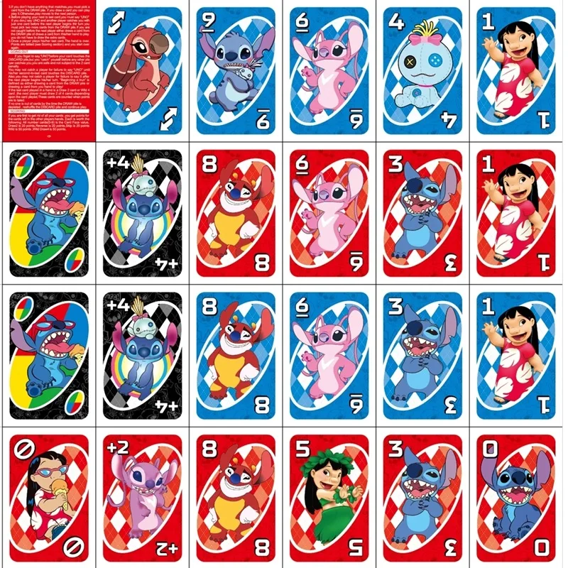 Giochi Mattel UNO Stitch Card Game per Family Night con grafica a tema Tv Show e una regola speciale per 2-10 giocatori