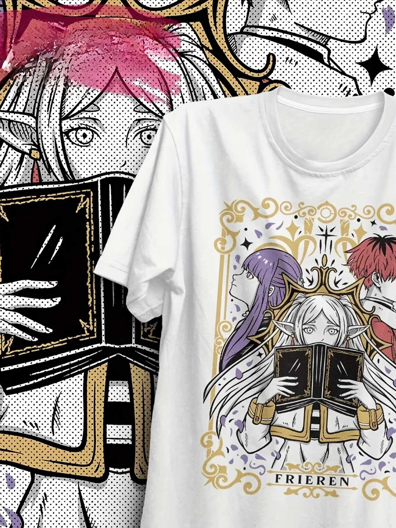 

Футболка Frieren DAnime, подарок манги для любителей аниме, все размеры, графические футболки Y2k, топ, женская одежда, футболка большого размера