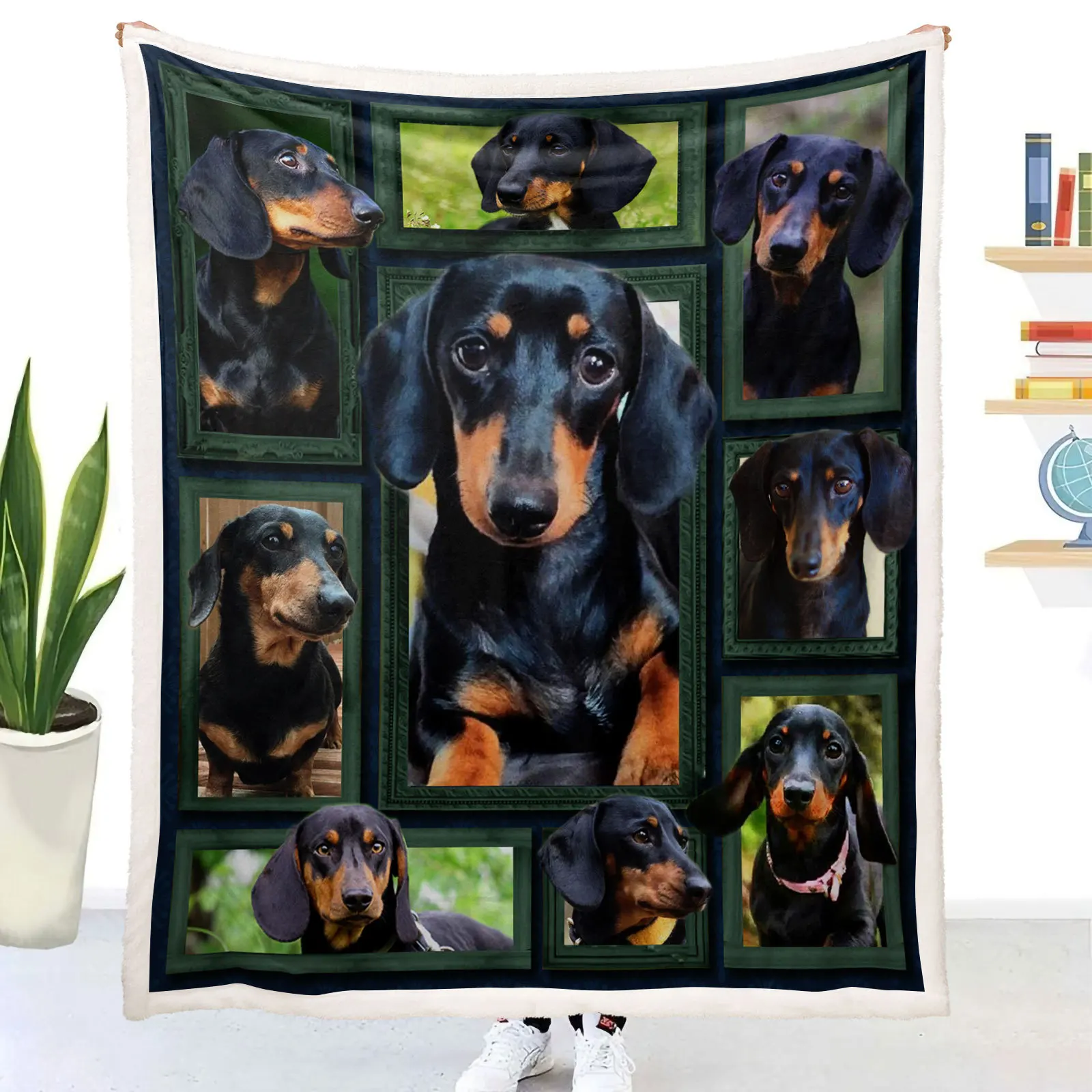 VIKAMA Coperta per cani carina, coperta stampata in flanella morbida e delicata sulla pelle, divano, camera da letto, dormitorio, coperta per pisolino