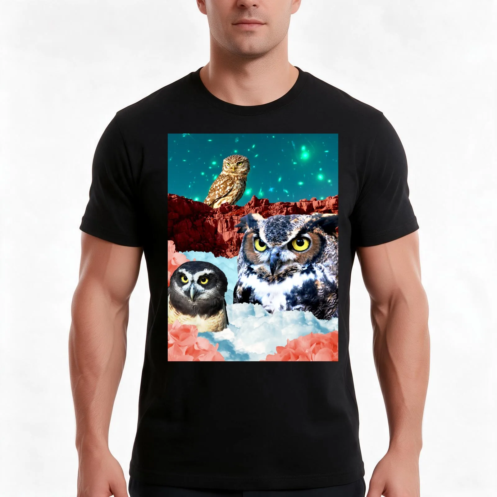 Kindly Owl Gods of the Red Mesa T-Shirt Summer Casual Cotton Tee Oversized Streetwear Tops Vintage Graphic Print 100% Cotton