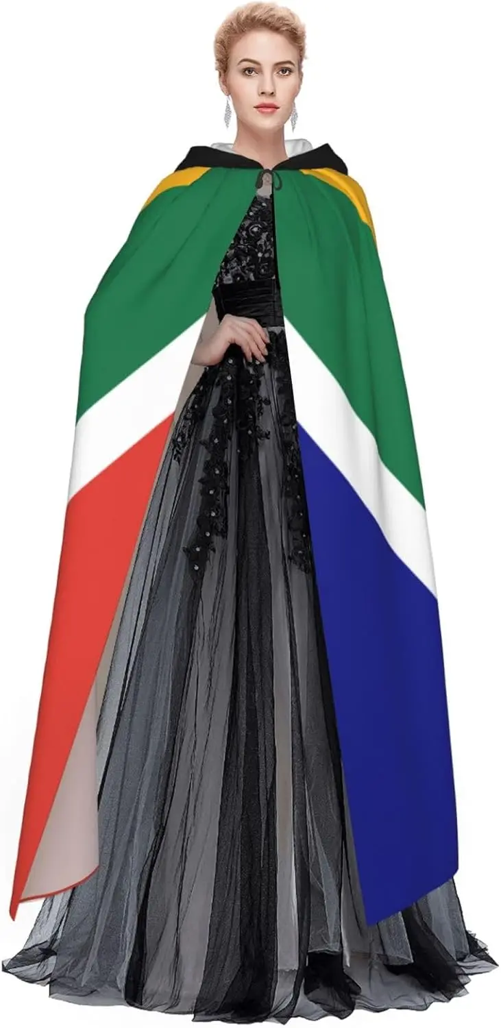 Płaszcze peleryny unisex dla dorosłych z nadrukiem flagi Południowej Afryki, płaszcz z kapturem do cosplayu, na Halloween, karnawał, kostiumy.