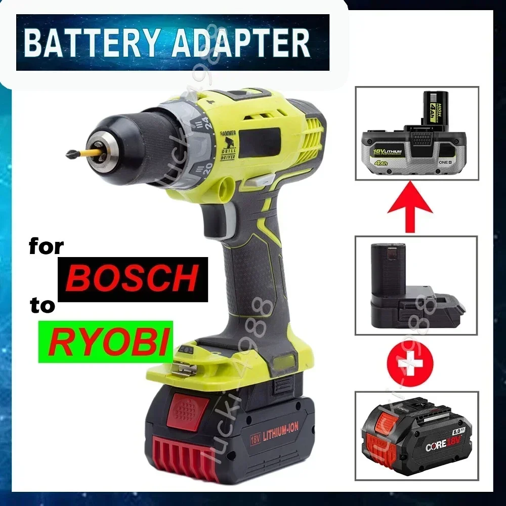 Adaptador de Bateria para Conversão de Lítio Bosch 18v para Conector de Ferramentas Ryobi One Mais 18v Não Inclui Ferramentas e Bateria