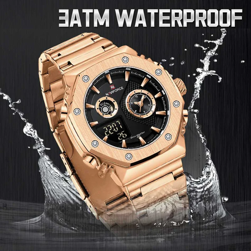 NAVIFORCE Fashion orologi multifunzionali da uomo sport impermeabile durevole cronografo maschile orologio da polso al quarzo Relogio Masculino