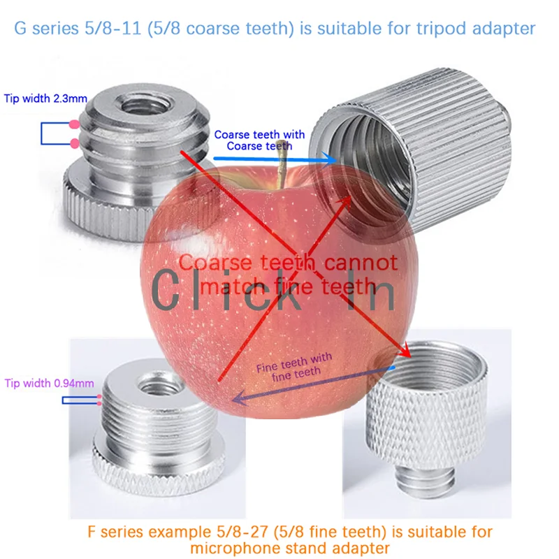 

Переходные винты для микрофонной стойки: адаптер с резьбой 1/4" на 5/8" для крепления микрофона на стабильную кронштейнную стойку