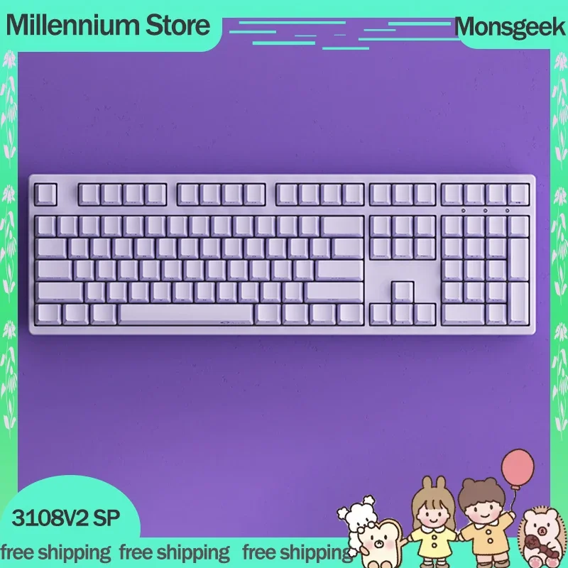 

Monsgeek Akko 3108V2 SP Mechanical Keyboard Keycaps 108 Keys PBT Wired Keyboard Full Key Without Impulse Custom Gamer Keyboard