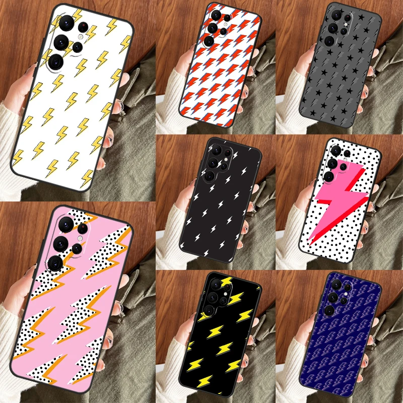 Lightning Bolt Pattern Funda For Samsung Galaxy S23 Ultra S8 S9 S10 Plus Note 10 20 S21 FE S20 FE S22 Ultra Case