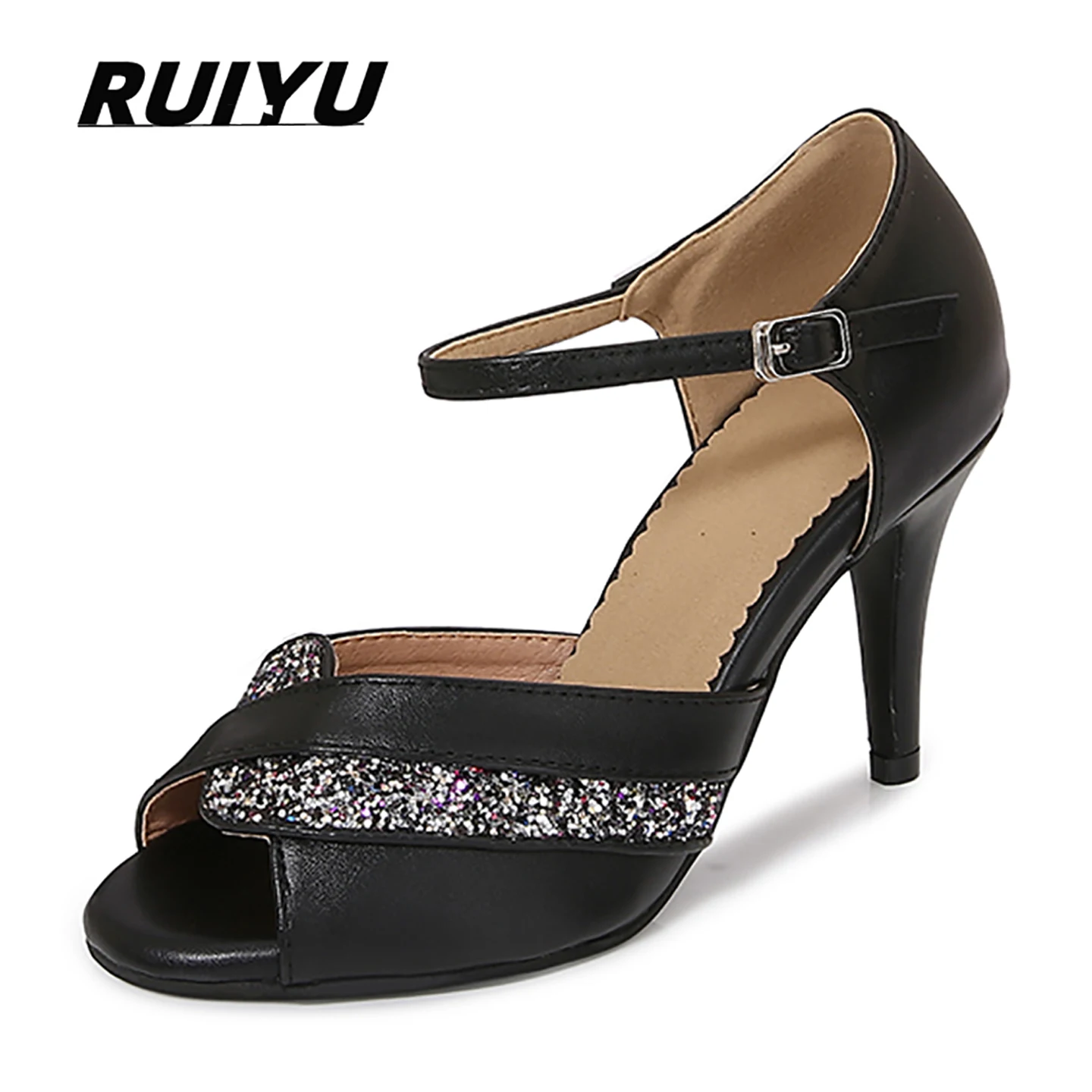 

Latin Dance Shoes Women's Tango Ballroom Party High Heel Black Colour Women's Sandals Outdoor Dance Sports Shoes