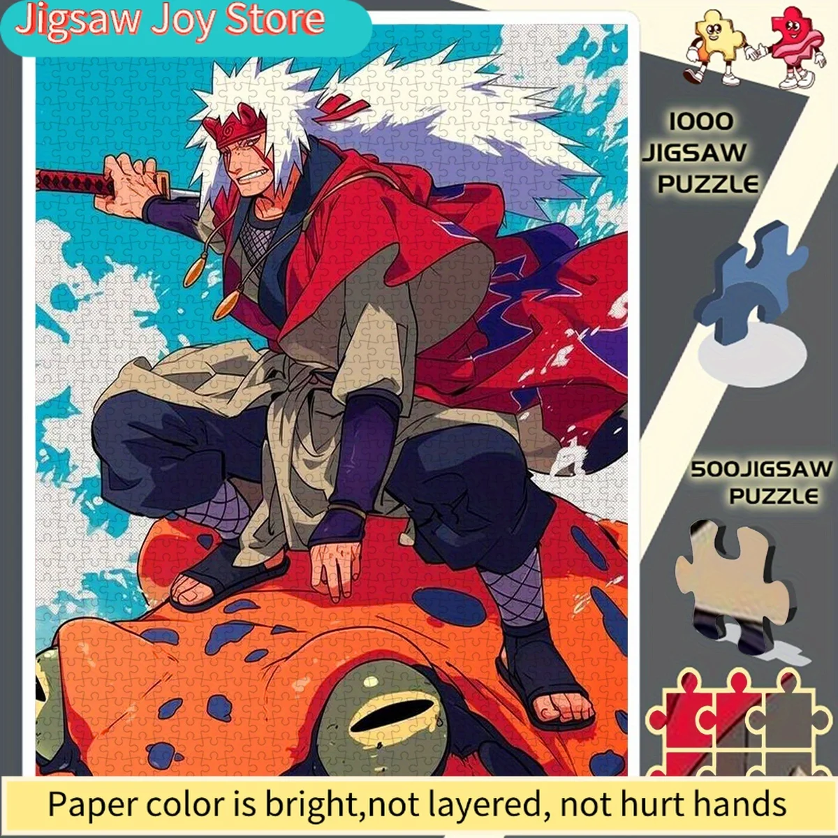 

Jigsaw Puzzle, Paper Jigsaw Puzzle, DIY Jigsaw Puzzle, Adult Jigsaw Puzzle, Large Jigsaw Puzzle, Jiraiya's Toad Ninjutsu Makes
