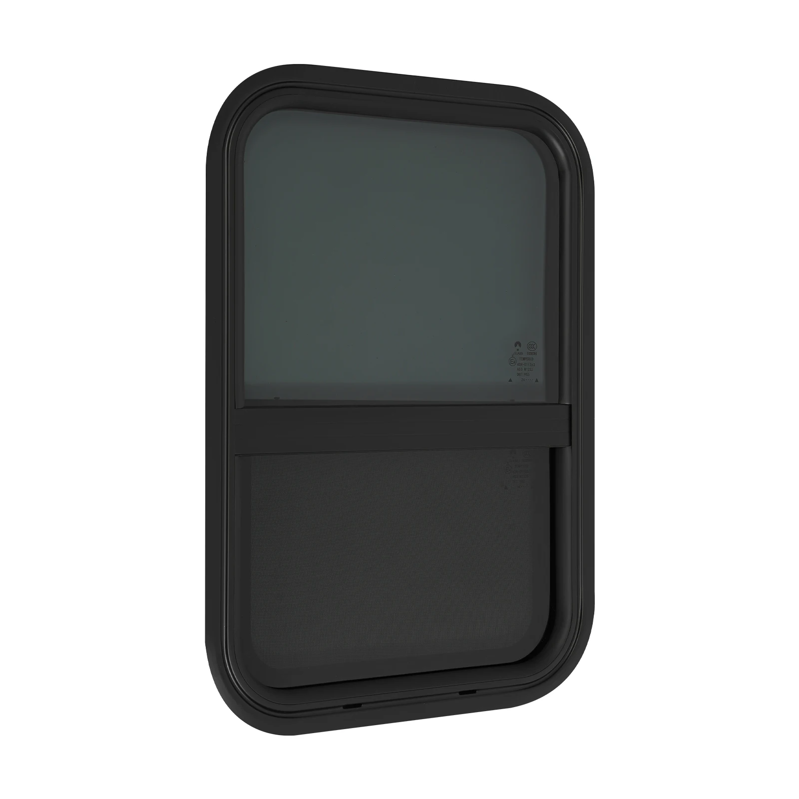 حزمة من قطعتين من نوافذ RV، نافذة جانبية RV، نافذة منزلق عمودية RV، لـ RVs، Campervans، القوافل، المقطورات، أسود، 15 بوصة عرض × 22 بوصة ارتفاع #6