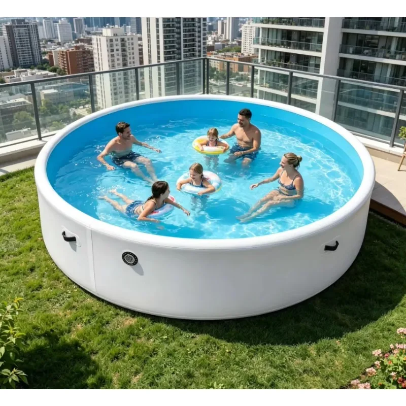

Vanace Inflatable Pool with Built in Seats, Outdoor Lounge Pool