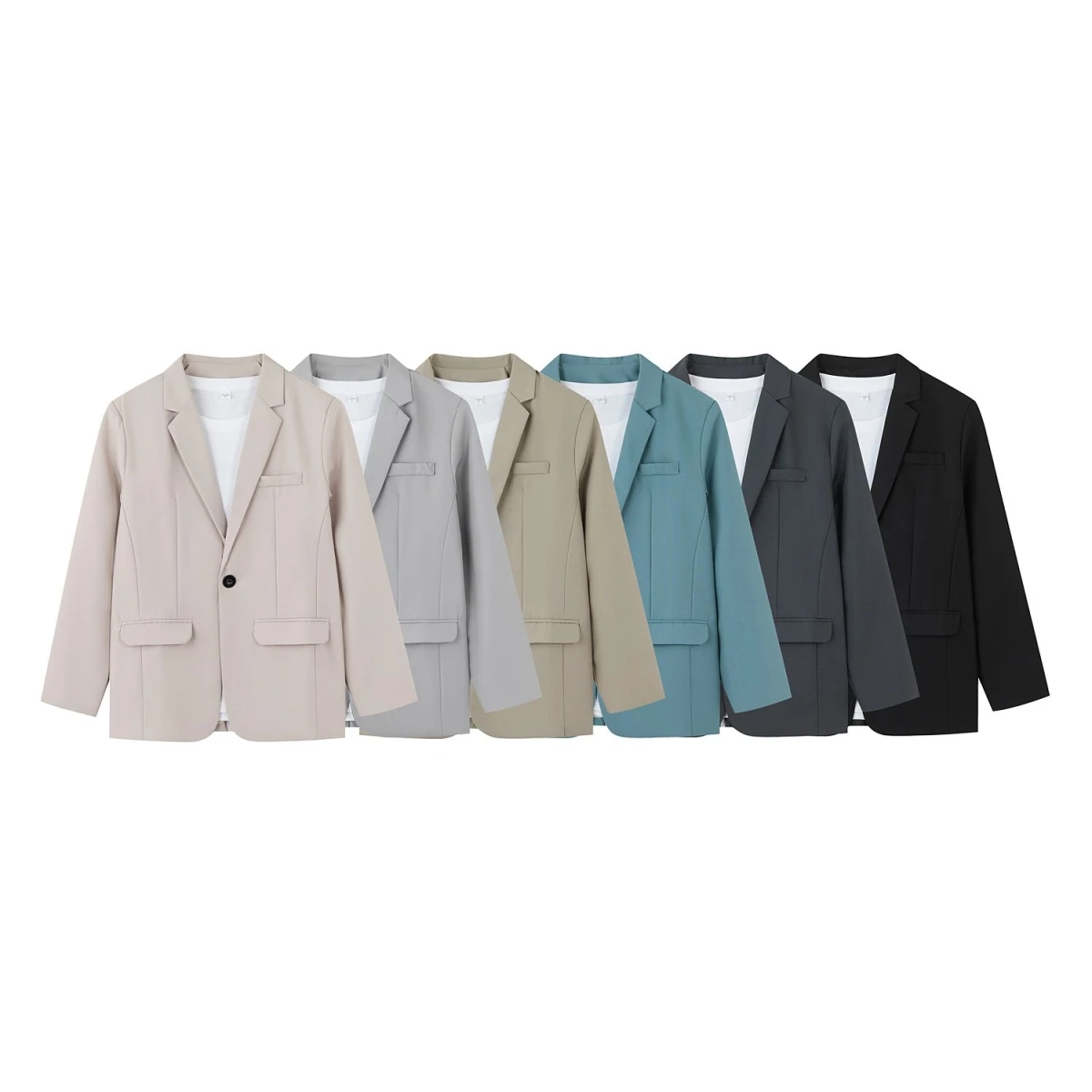 

Busin Sle Single Button Men's Suit Jaet Spring New Arrival Casual Ele Upper Apparel Polyester Fiber