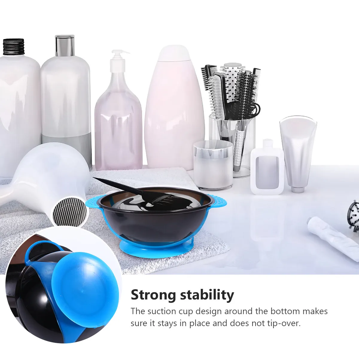 

3Pcs Hair Dye Bowl High Quality Suction Cup Design Easy Mixing Application for Salon Home DIY Hair Coloring Tool