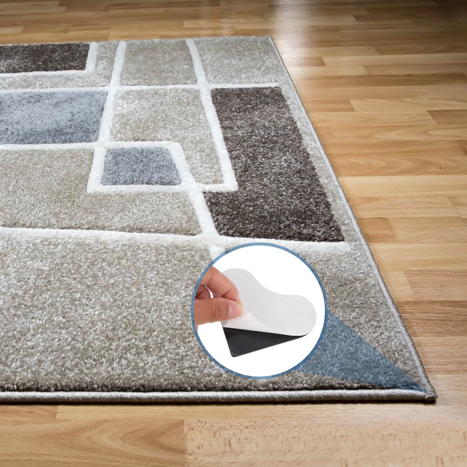 10Pcs Anti Slip Carpet Stickers Non Trace Removable Pads Prevent Curling Stable Floor Fixing