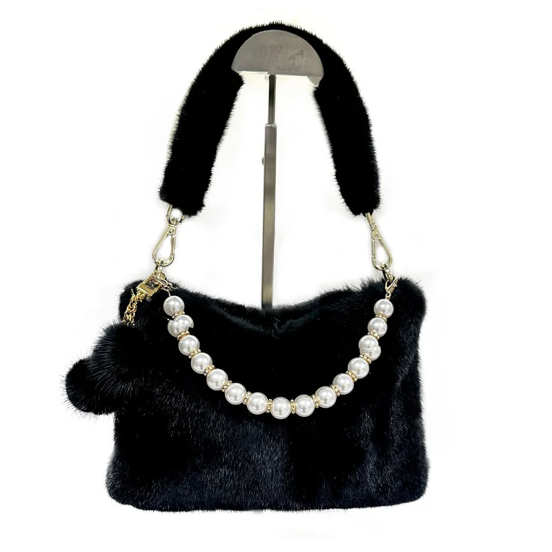 

Модная женская сумка 2026 года: высококачественная сумка из меха норки, нишевый дизайн, сумка-седло, на одно плечо, кроссбоди, сумка подмышку