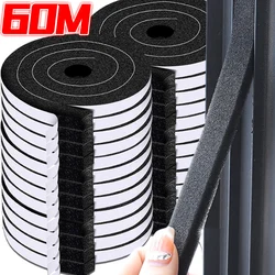 60/2m Self-Adhesive Sponge Sealing Strips Door Window Windproof Dustproof Sound-Proof Weather Stripping Home Sealed Strip Tape