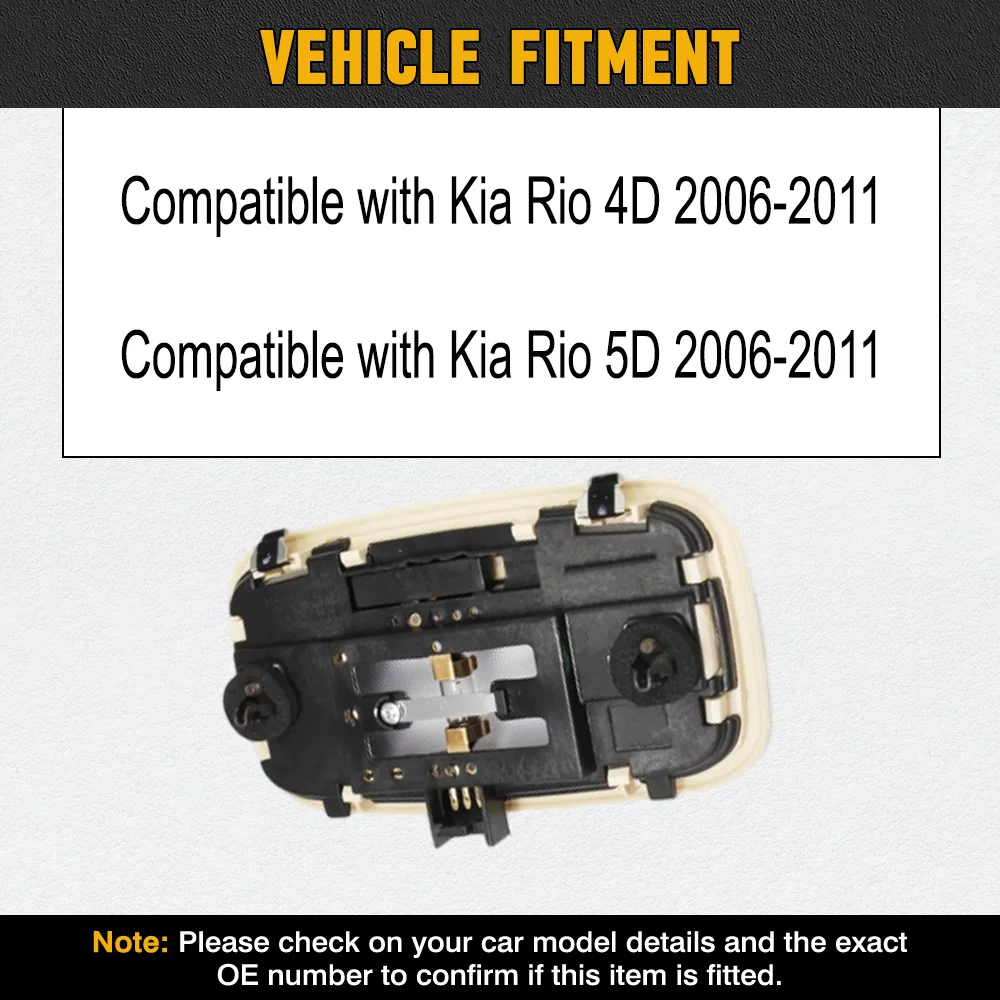 

For Kia Rio 4D 5D 2006 2007 2008 2009 2010 2011 Car Reading Light Interior Lamp Dome Light 928501G000RU 92850-1G000