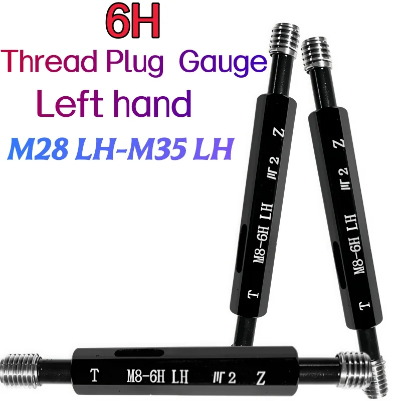 1PCS 6H Steel Metric Fine Left Tooth Thread Plug Gauge Mer-cury Gage Measure Tool for Threads M28-M35