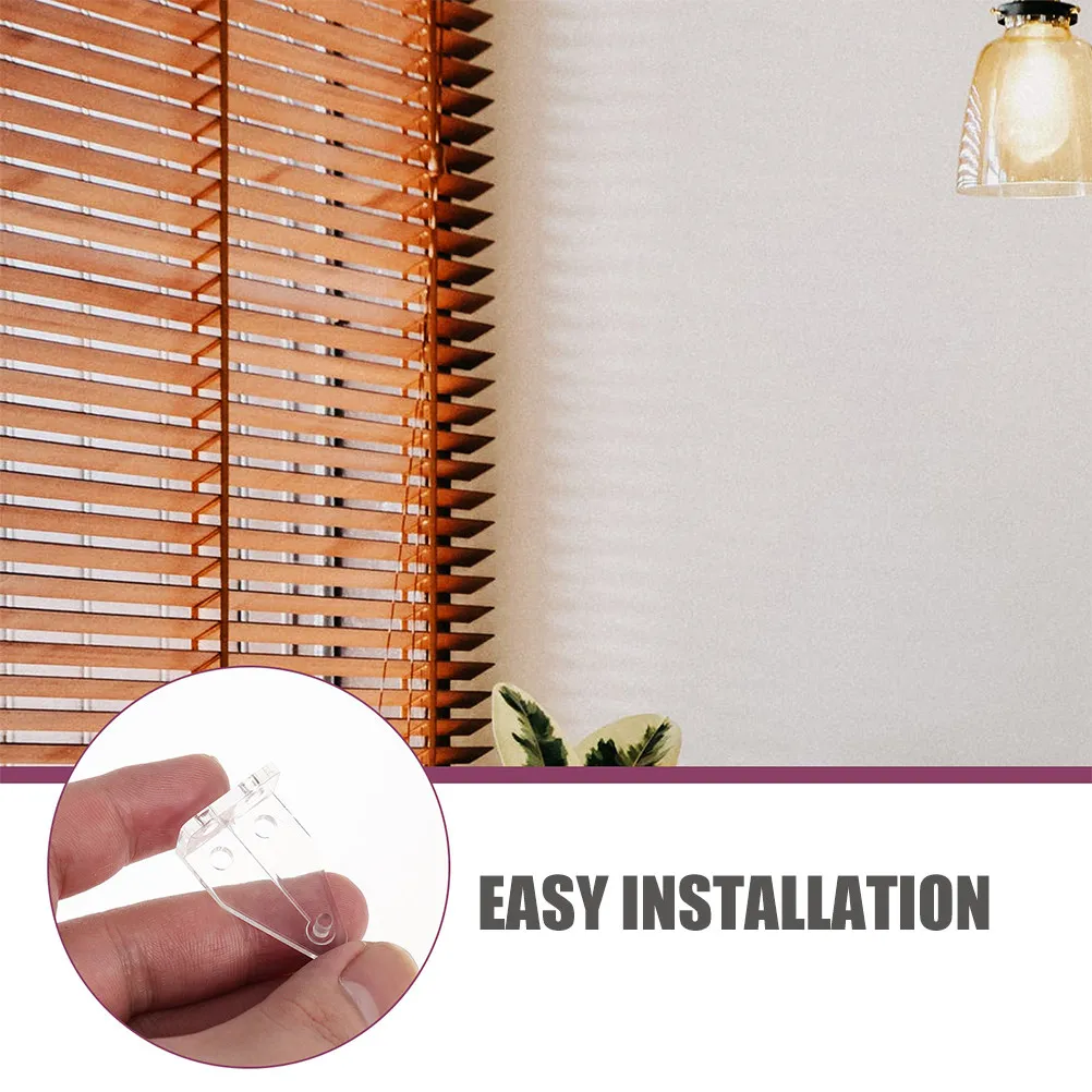 12Pcs Blinds Bottom Rail Hold Clips Clear Plastic Blind Holder Replacements Window Shade Stabilizing Brackets for Horizontal - view 2