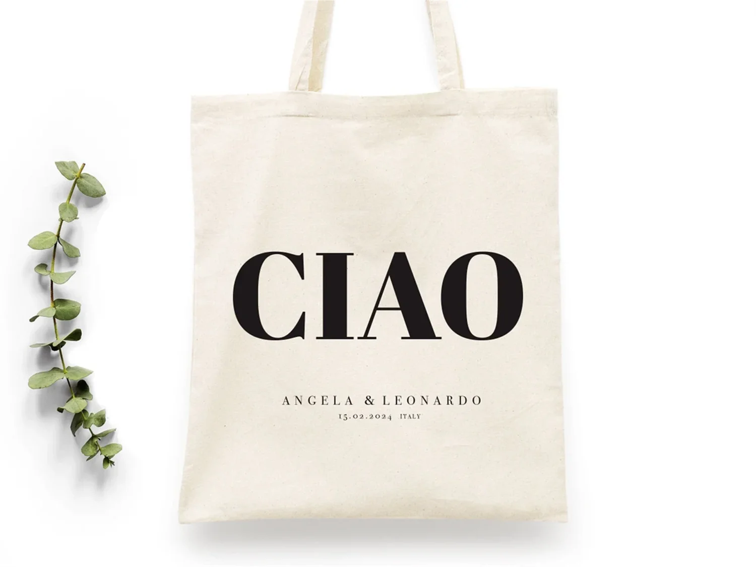 Ciao Tote Bag, Italy Wedding Tote Bag, Custom Wedding Totes, Wedding Welcome Bag, Italy Wedding Favor Bag, Destination Wedding W