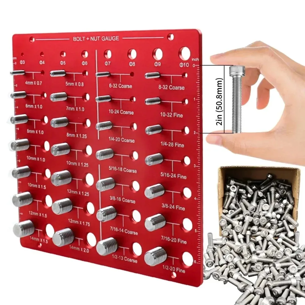 28 Thread Checker Gauge Nut Bolt Screw Bolt Standard Sizes Measuring Identifier Tool