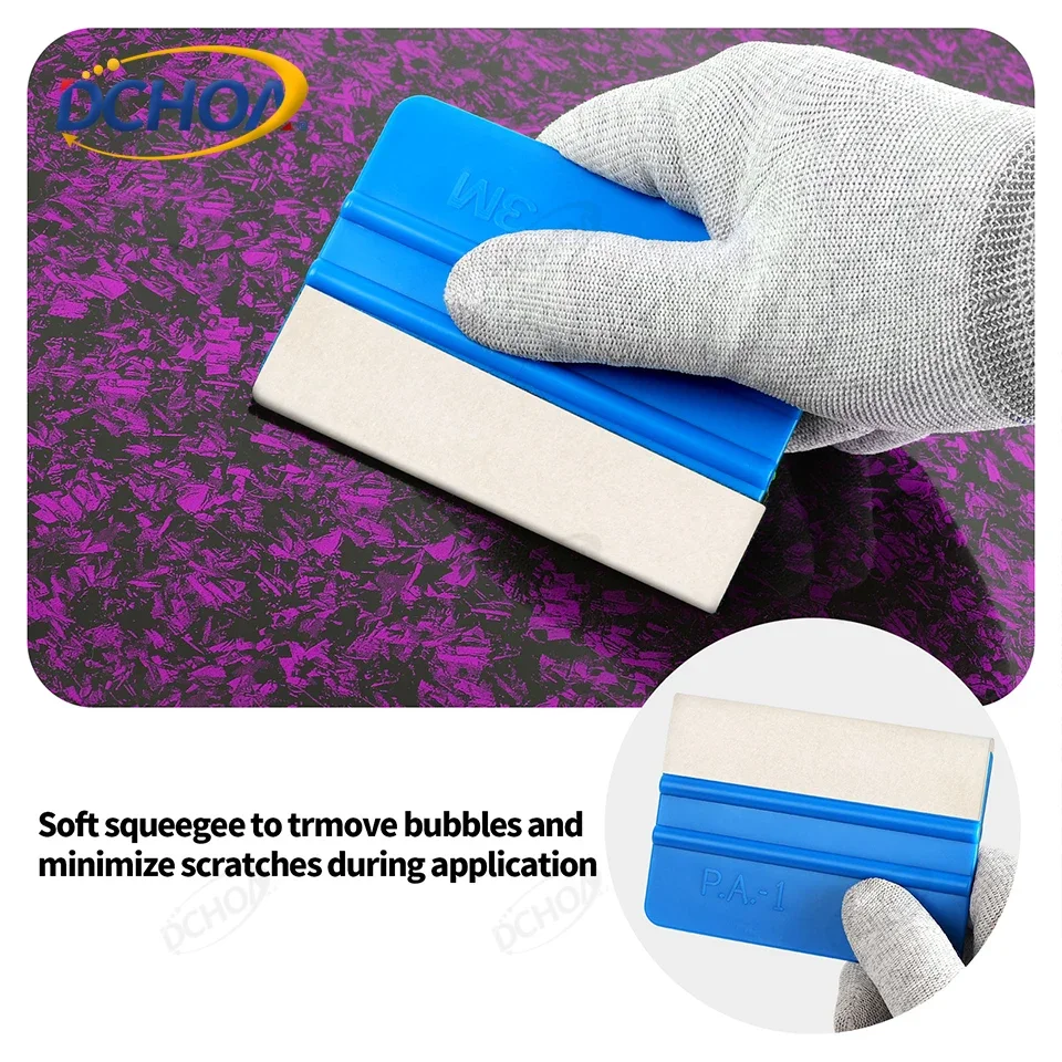 10Pcs Vinyl Wrap Squeegee Tool Set Felt Edge Car Film Scraper Wrap Application Kit for Auto Foil Decal Installation Accessories