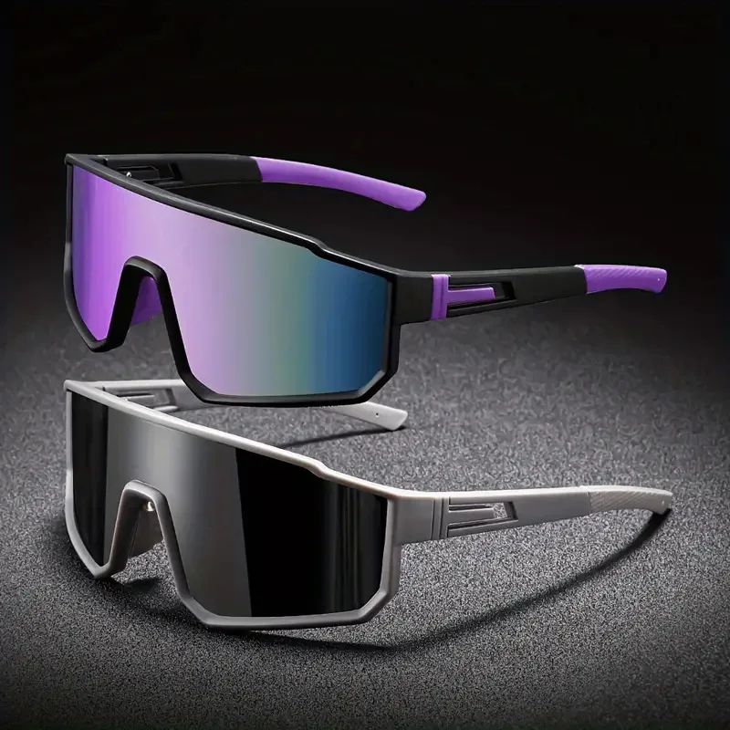 Fashion men's outdoor sports large frame cycling glasses avant-garde women's mountaineering windproof one-piece glasses new ski