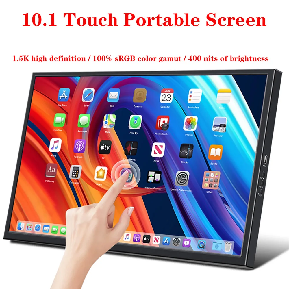 شاشة محمولة 10 بوصة 13.3 بوصة شاشة كريستال سائل للهاتف المحمول وشاشة تمديد للكمبيوتر تعمل باللمس بالسعة مكتب سوب