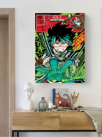 My Hero Academia Poster Fancy Wall Sticker for Living Room Bar Vintage Decorative Painting Middle