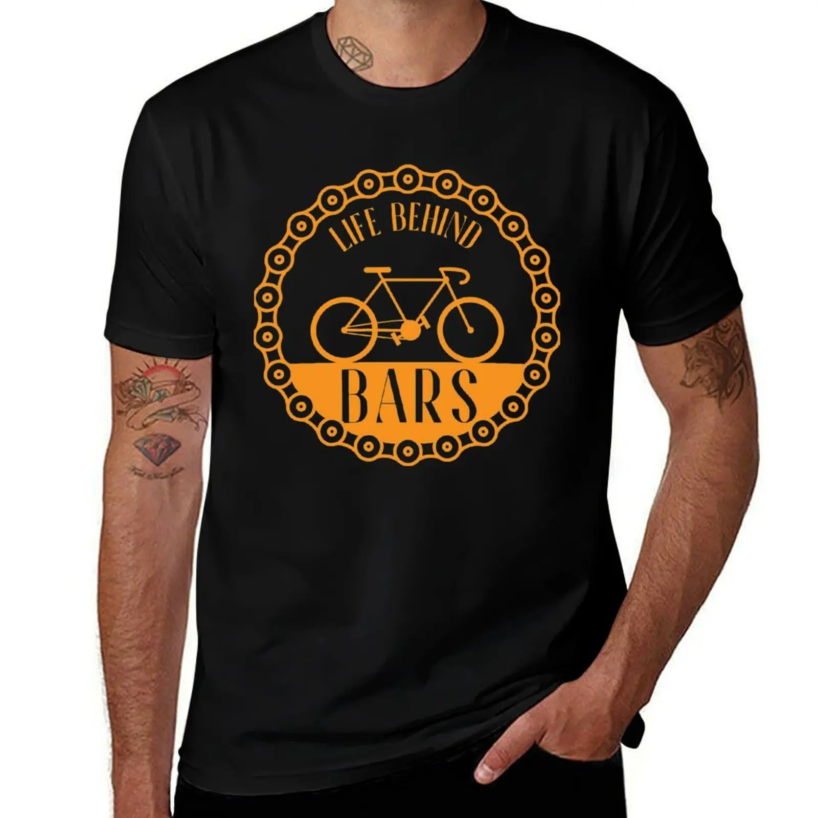 

Biker Life Behind Bars Bicycle T-Shirt cotton t shirts high quality man t shirt designer T-Shirt