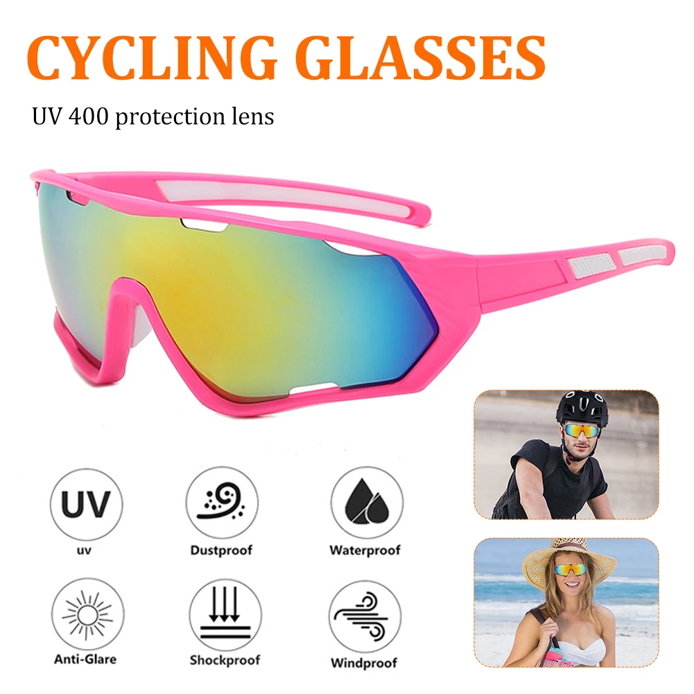 Cycling Sunglasses UV 400 Protection Polarized Eyewear Cycling Running Sports Sunglasses Windproof Cycling Goggles for Men Women