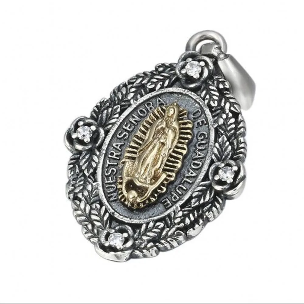 

BOCAI S925 Sterling Silver Pendants for Women Men New Fashion Virgin Mary Angel Wings Vintage Jewelry Amulet Jewelry Wholesale