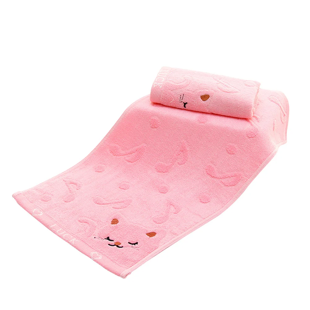 

Cute Cartoon Bamboo Fiber Towels Soft Lightweight Quick Drying Pink Children Towel Home Office Bar Hotel Outdoor Travel Use