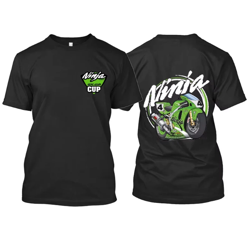 

Лидер продаж 2025 года, Kawasaki, уличная одежда для гонок на мотоциклах, мужская мода для любителей экстремальных видов спорта, летний хлопковый топ унисекс