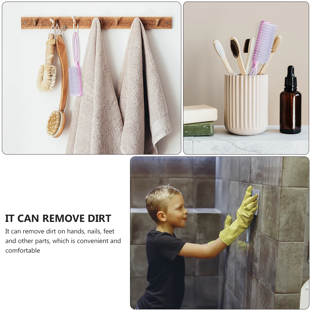 

6pcs Brush Set Durable Home Nail Scrub Brush For Feet Hands Bathrooms Nail Salons Travel Outdoor Assorted Colors