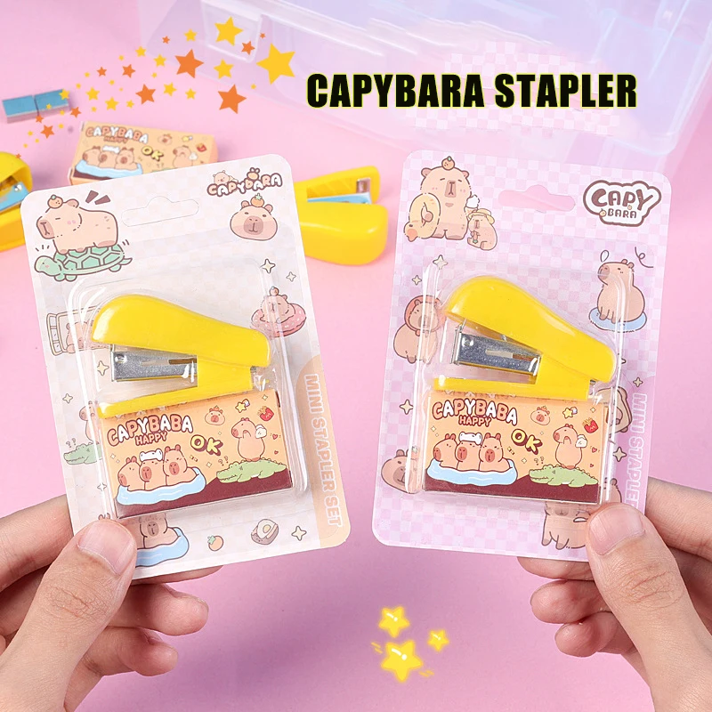 

1/3pcs cute capybara mini stapler Binding machine back to school gifts supplies stationery Children Party Gifts Pinata Fillers
