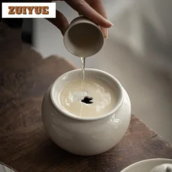 Plant Ash Tea Wash Bowl Handmade Large Tea Washing Jianshui Antique Tea Wash Bowl Writing-brush Washer Chaxi Accessories Craft