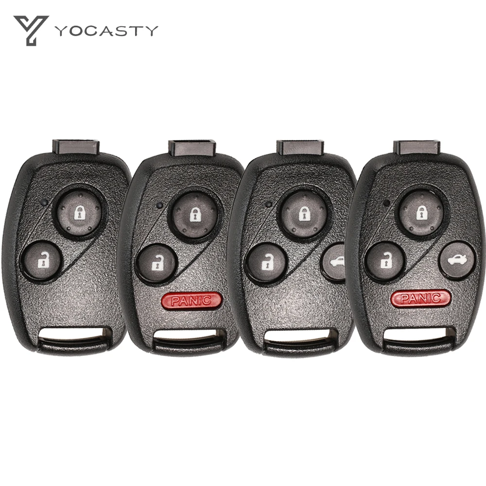 YOCASTY 2 2+1 3 3+1 Buttons Remote Car Key Shell Case With Rubber Pad For 2003-2013 Honda Accord Civic CRV Pilot