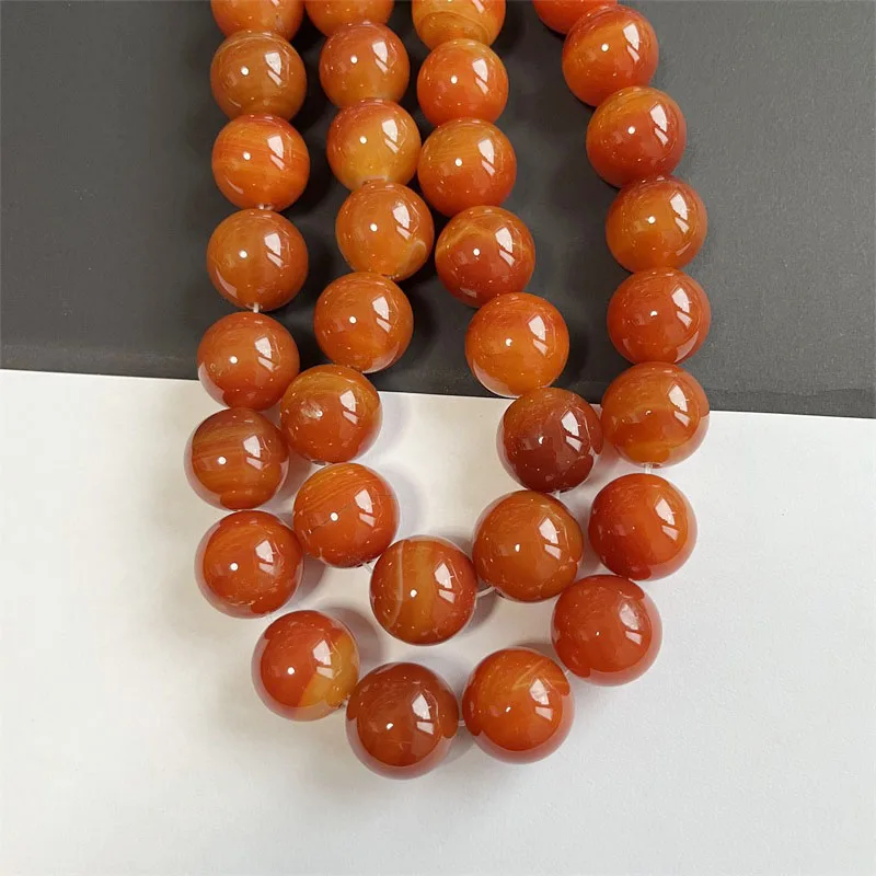 Imagem -03 - Grande Laranja Vermelho Sardonyx Tarja Ágata Gem Pedra Preciosa de Seda Minerais Cura Energia Natural Grânulos de Pedra para Fazer Jóias Diy 20 mm