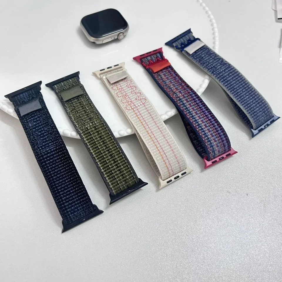 Armbänder für Apple Watch Band 45 mm 46 mm 42 mm 49 mm 44 mm für Nike Nylon Sport Loop Armband Correa iWatch 10 9 8 7 6 5 4 SE Ultra 2 – Detail 2